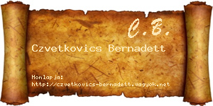 Czvetkovics Bernadett névjegykártya