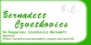 bernadett czvetkovics business card